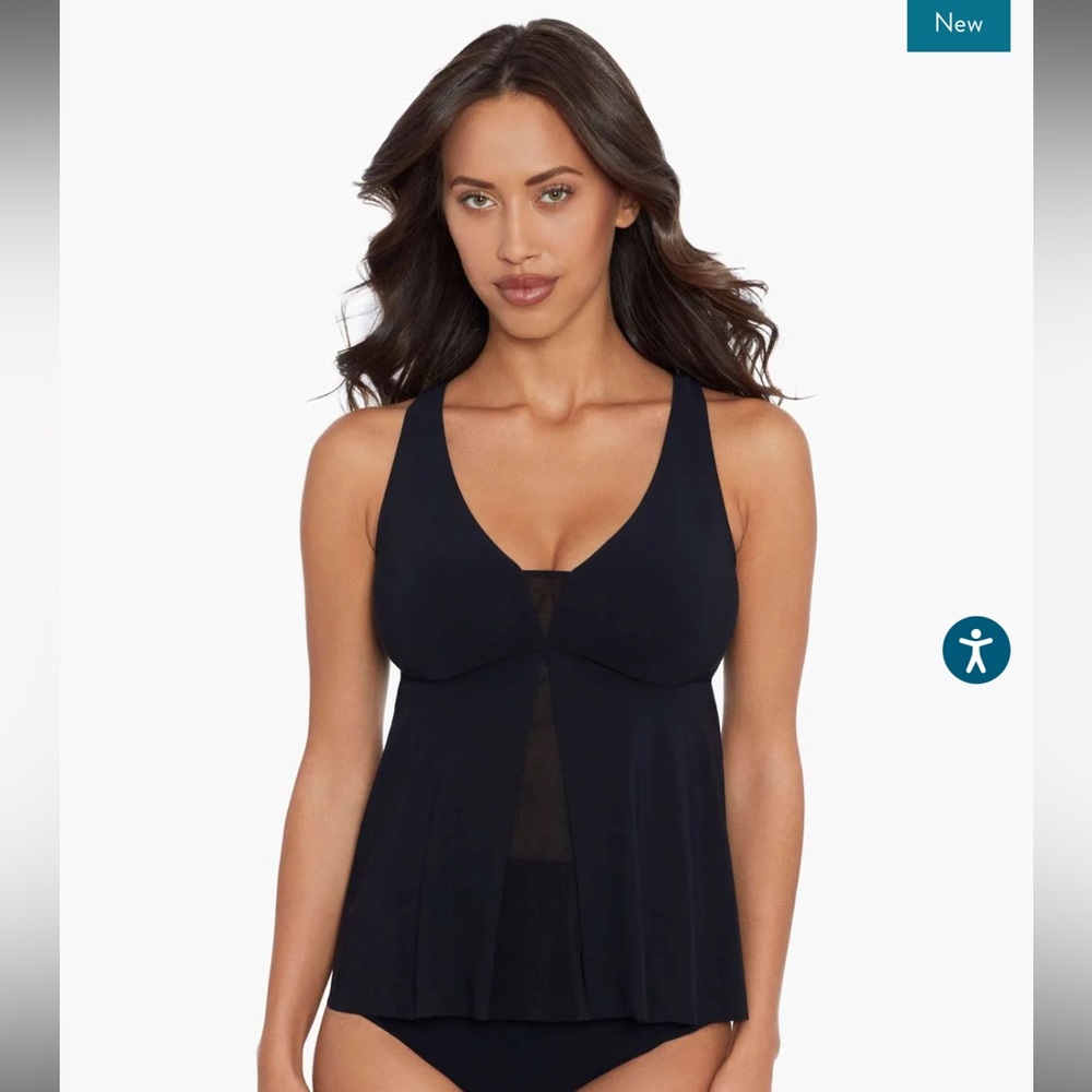 NEW - Miraclesuit Dahlia Sagitta Tankini Black Size 6